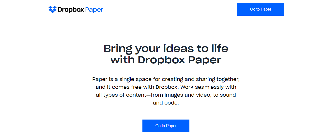 Dropbox Paper: Document collaboration tool