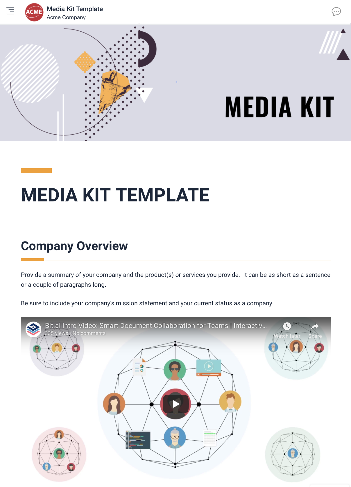 Media kit template - Bit.ai