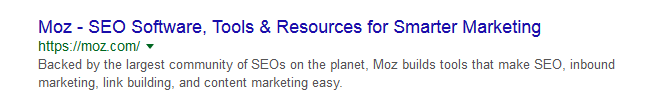 Moz's meta description example