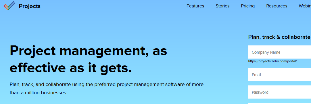 Zoho projects: Online collaboration tool and project planning software