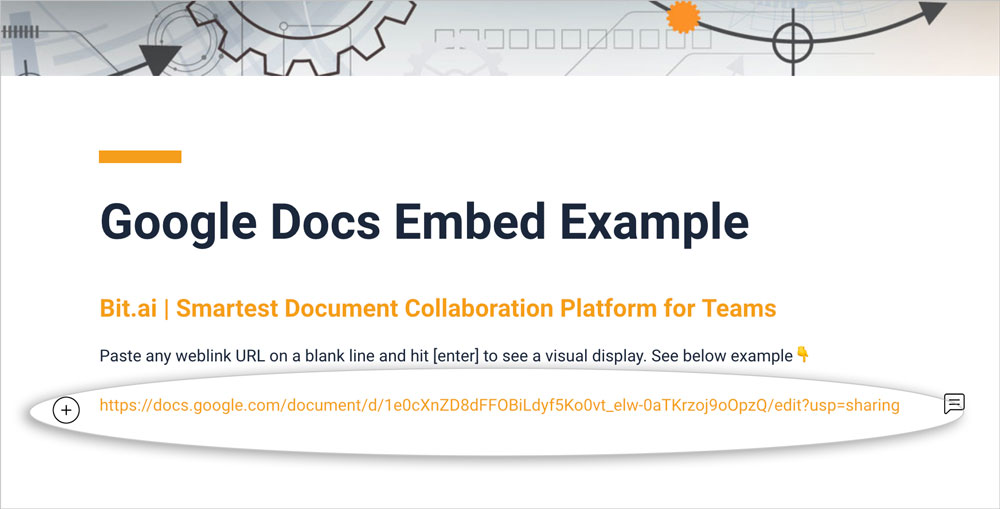 Embed google docs in your bit document