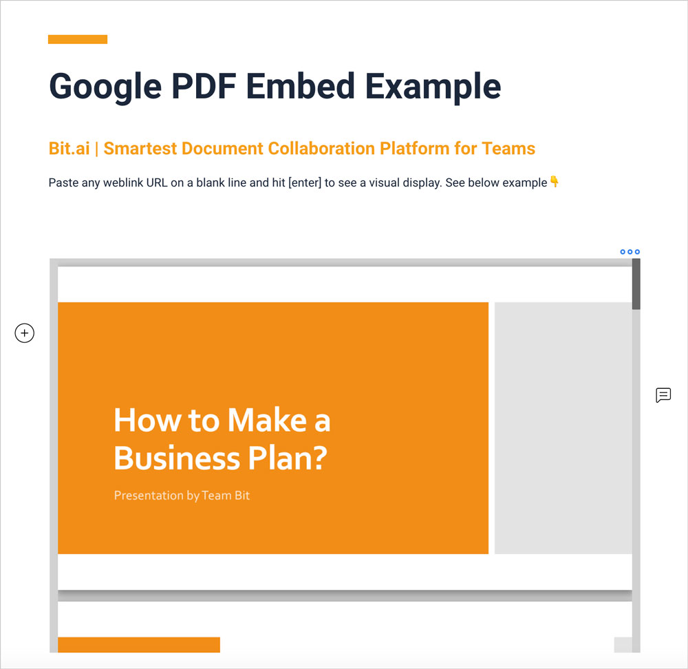 Preview of embedded pdf file in a bit document