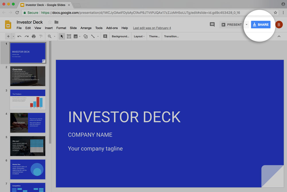 Preview of sharing google slides