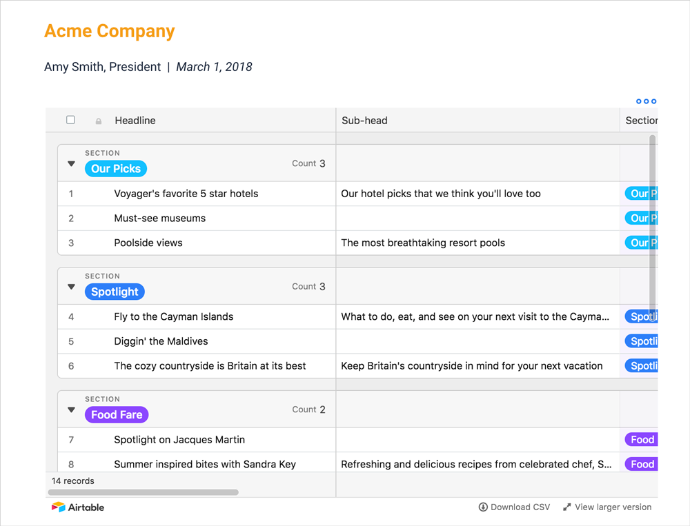 Preview of embedded grid airtable in a bit document