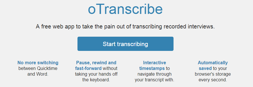 Otranscribe : Writing tool