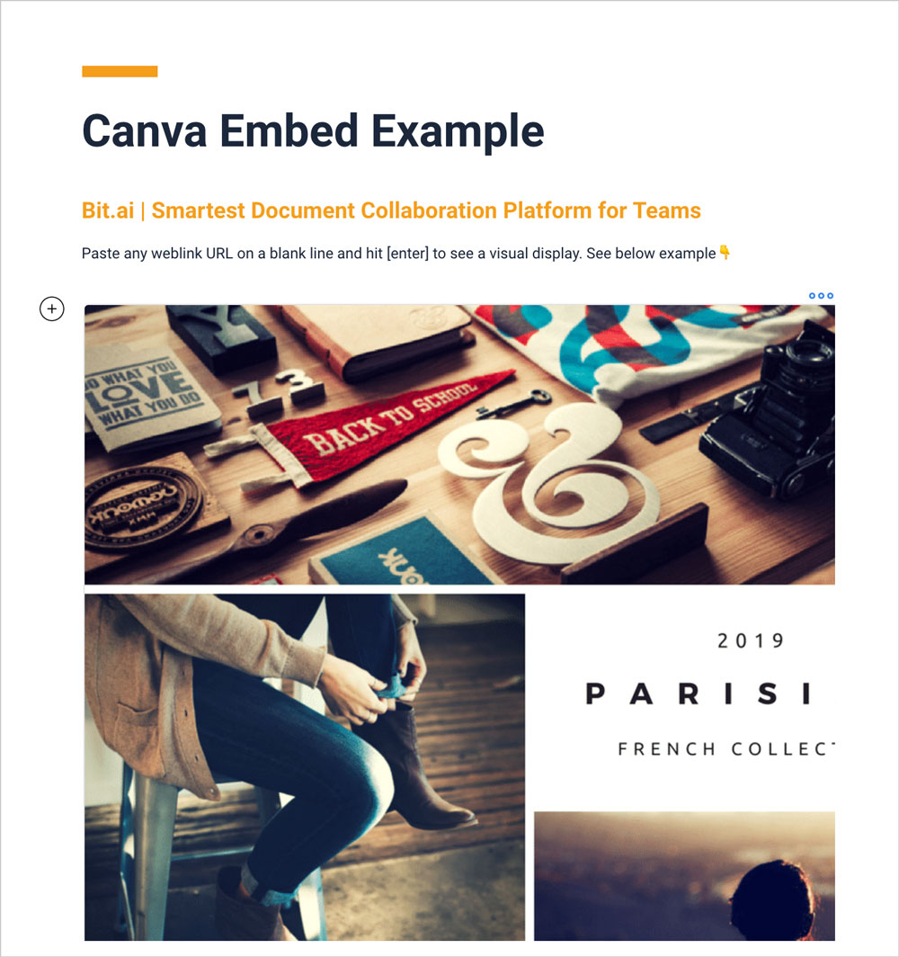 Preview of embedded canva design in a bit document