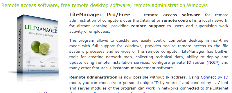 Lite Manager: Screen sharing software