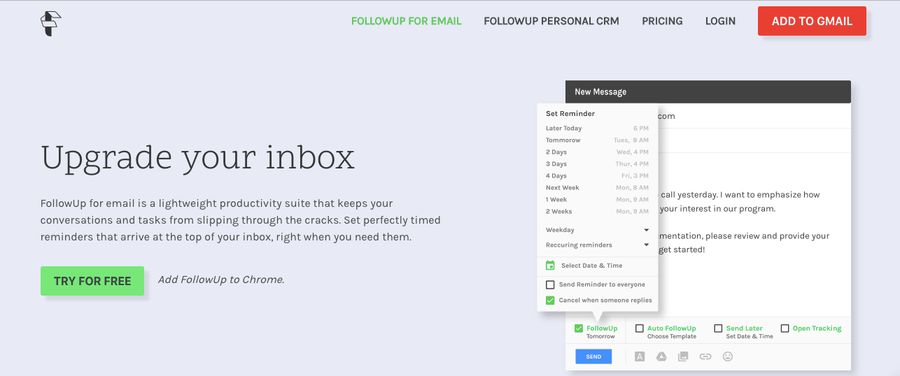 Followup: Email marketing tool