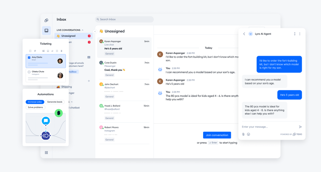 Tidio: Intercom alternative