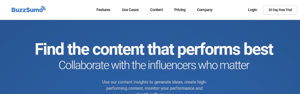 Buzzsumo: Social media management tool