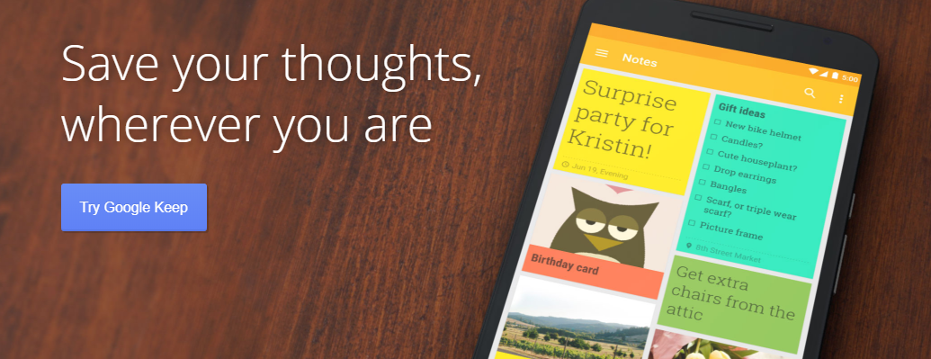Google keep for creating to do lists