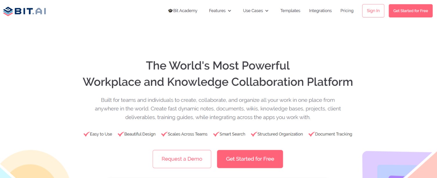 Bit.ai: Online collaboration tool