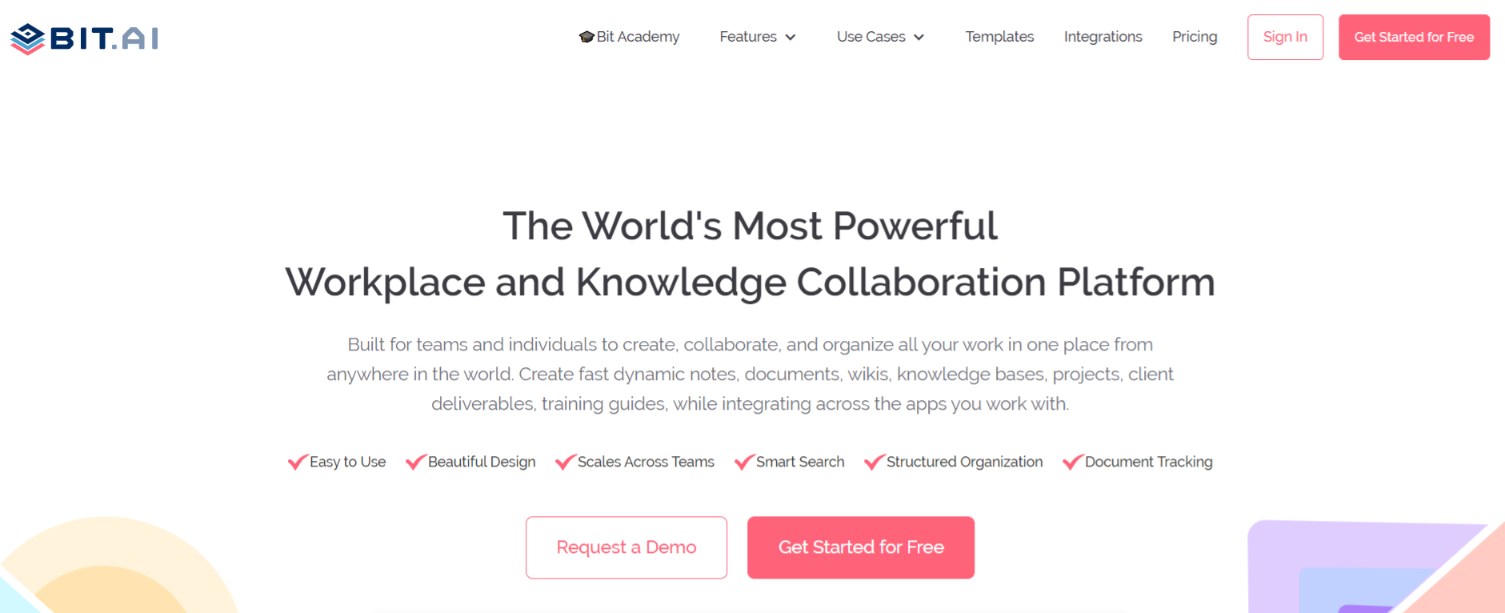 Bit.ai a document collabration platform