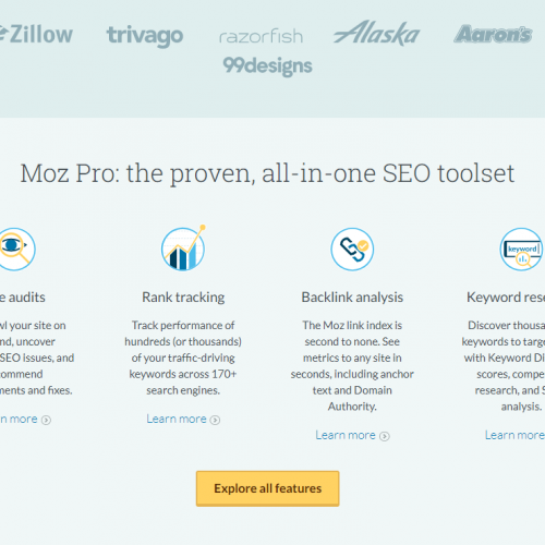 Moz homepage