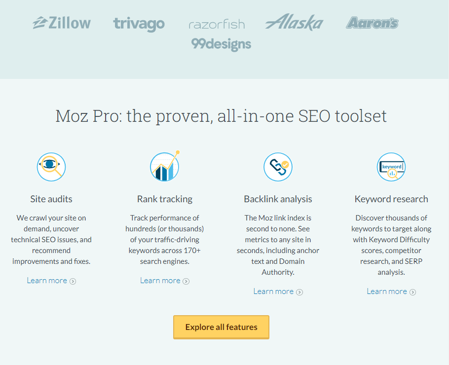 Moz homepage
