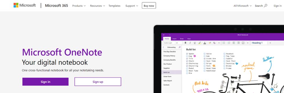 Microsoft onenote: Note taking app