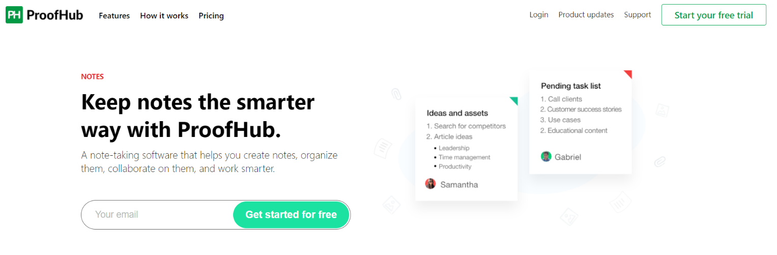 ProofHub: Note taking tool