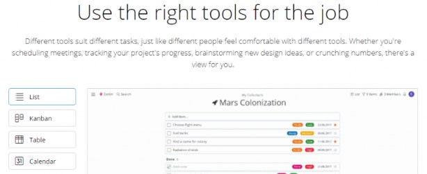 Zenkit: Online collaboration tool