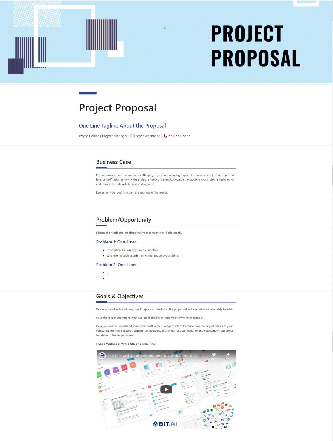 Project proposal template example