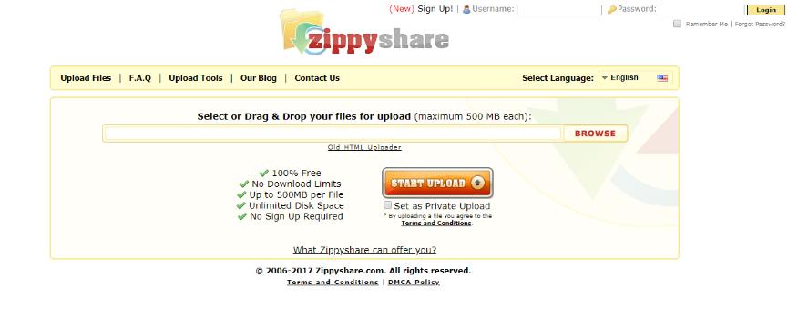 Zippyshare: File sharing site