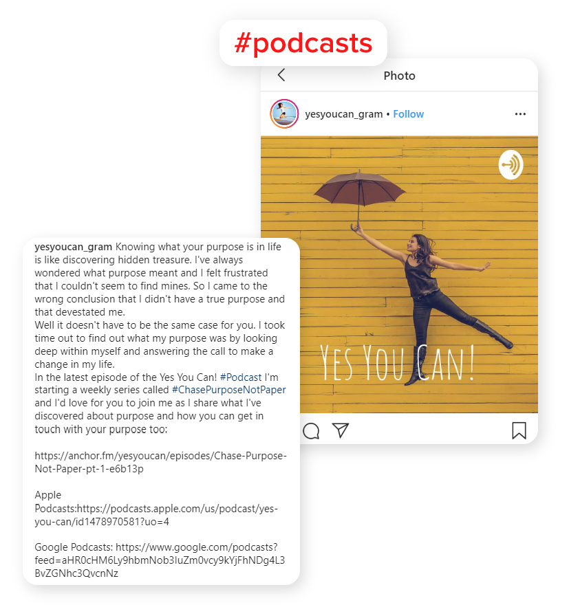 Example of instagram post used to promote podcast