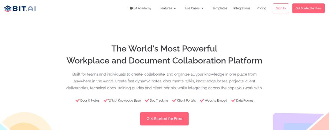 Bit.ai: Tool for creating one pager