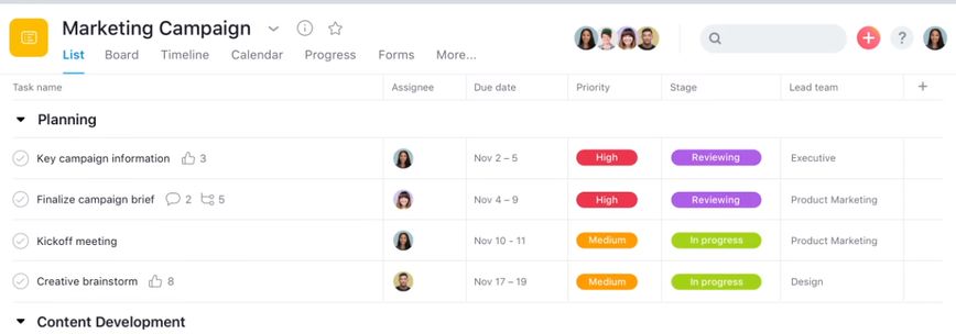 Asana: Workflow management software