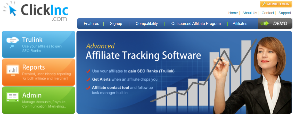 ClickInc : Affiliate marketing tracking software