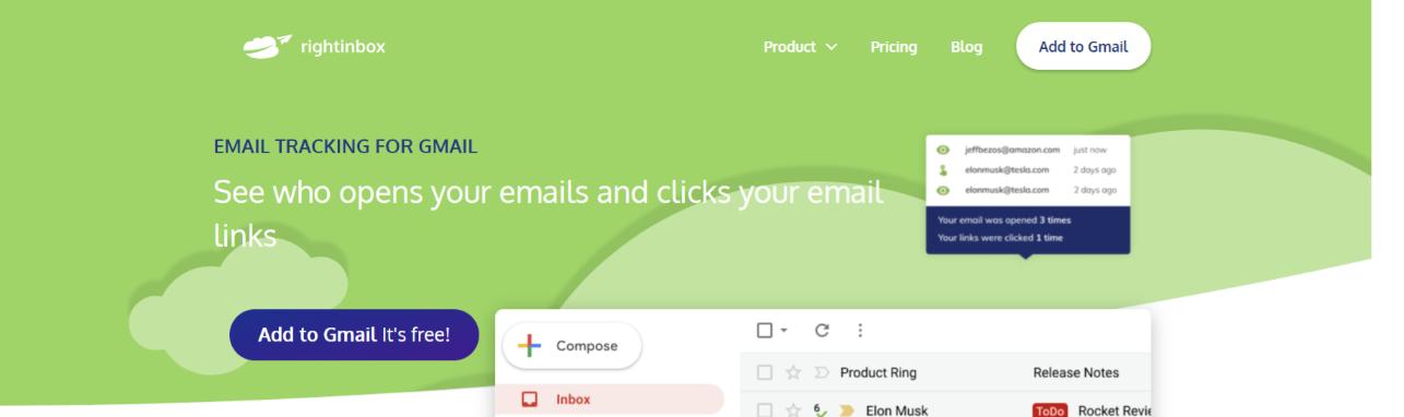 Rightbox: Email tracking software