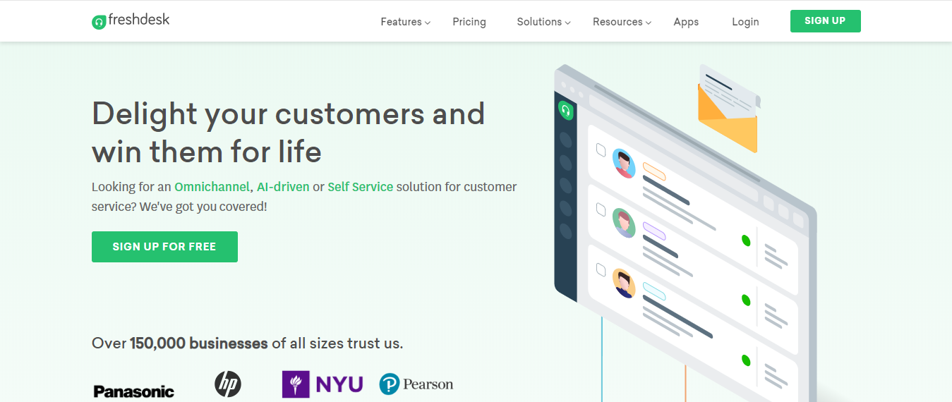 Freshdesk is a customer service software for small businesses