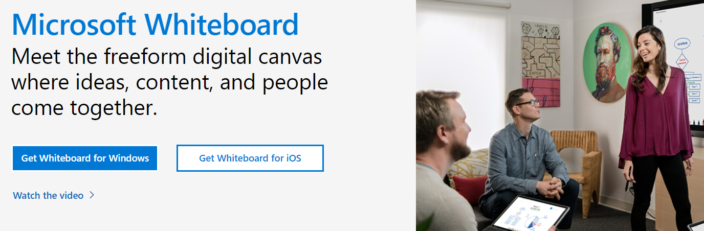 Microsoft Whiteboard for digital communication and document creation