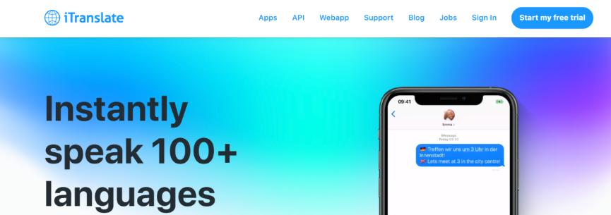  iTranslate as an alternative to google translator