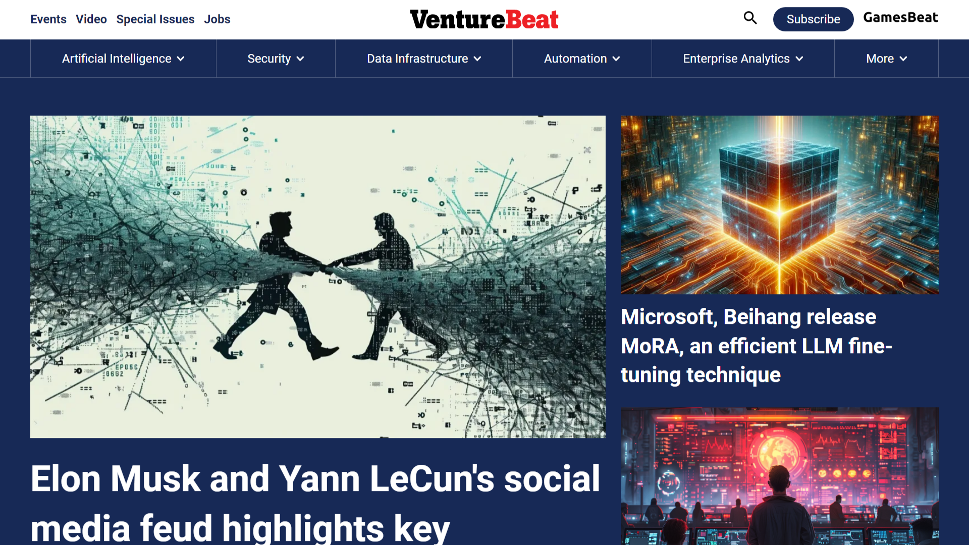 Venture beat: A tech website