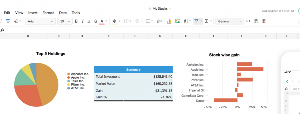 Zoho sheets: Google sheets alternative