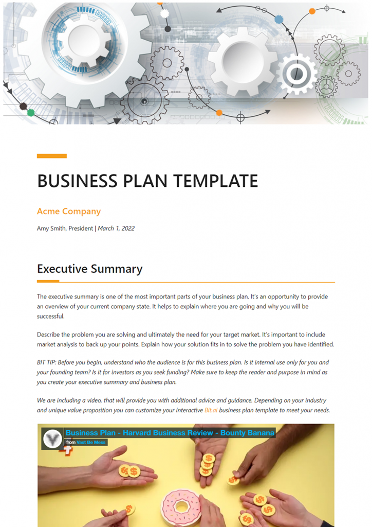 a detailed business plan