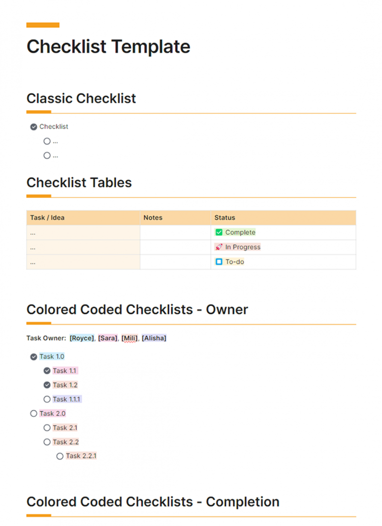 How to Create a Checklist the Right Way? (Template Included) - Bit.ai Blog