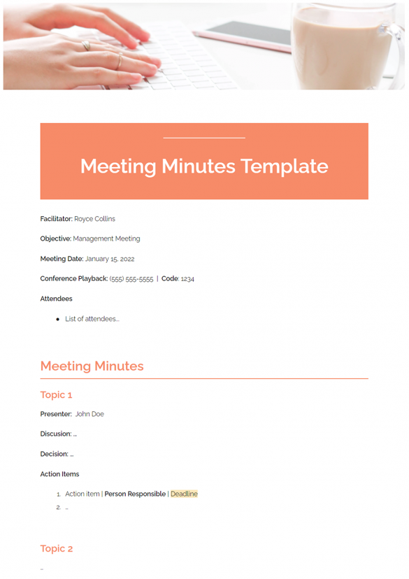 Meeting Minutes: Definition, Steps, Examples & Free template! - Bit Blog