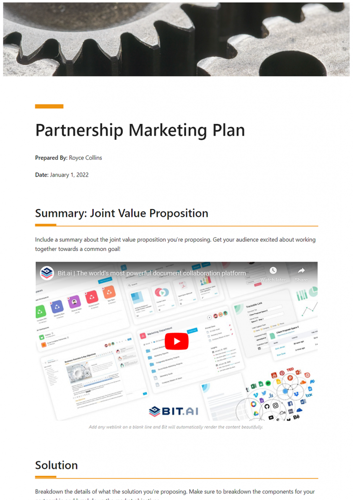 How To Create Partnership Marketing Plan? (Template Included) Bit Blog