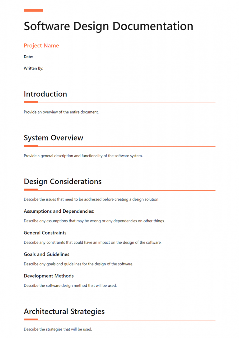 Technical Design Document Template Example