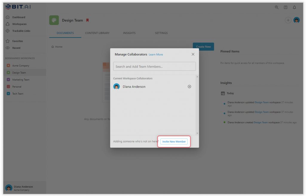 Preview of adding sales team members in workspace