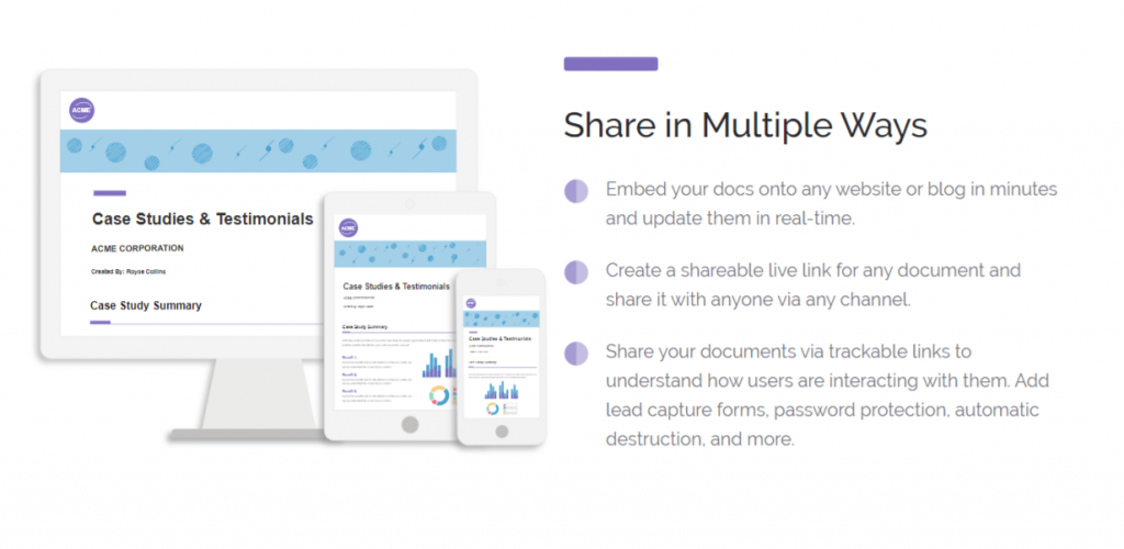 Share pitch deck documents in multiple ways