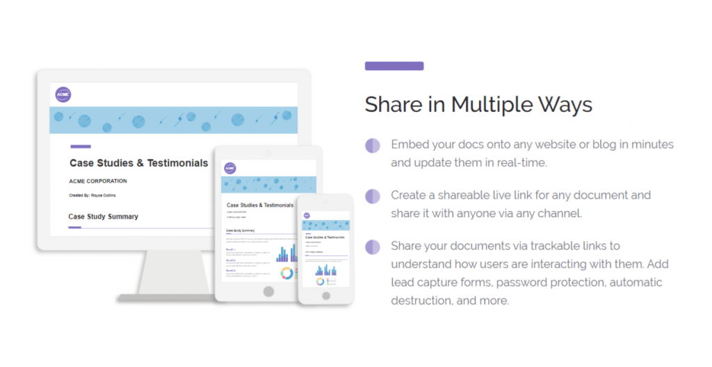 Share documents in multiple ways