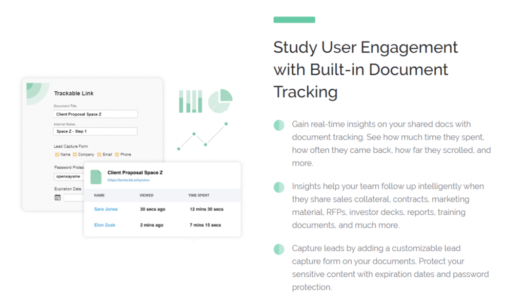 Track sales documents using bit.ai