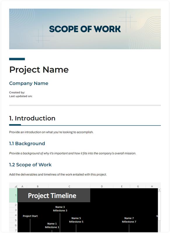 Scope of Work SOW Template