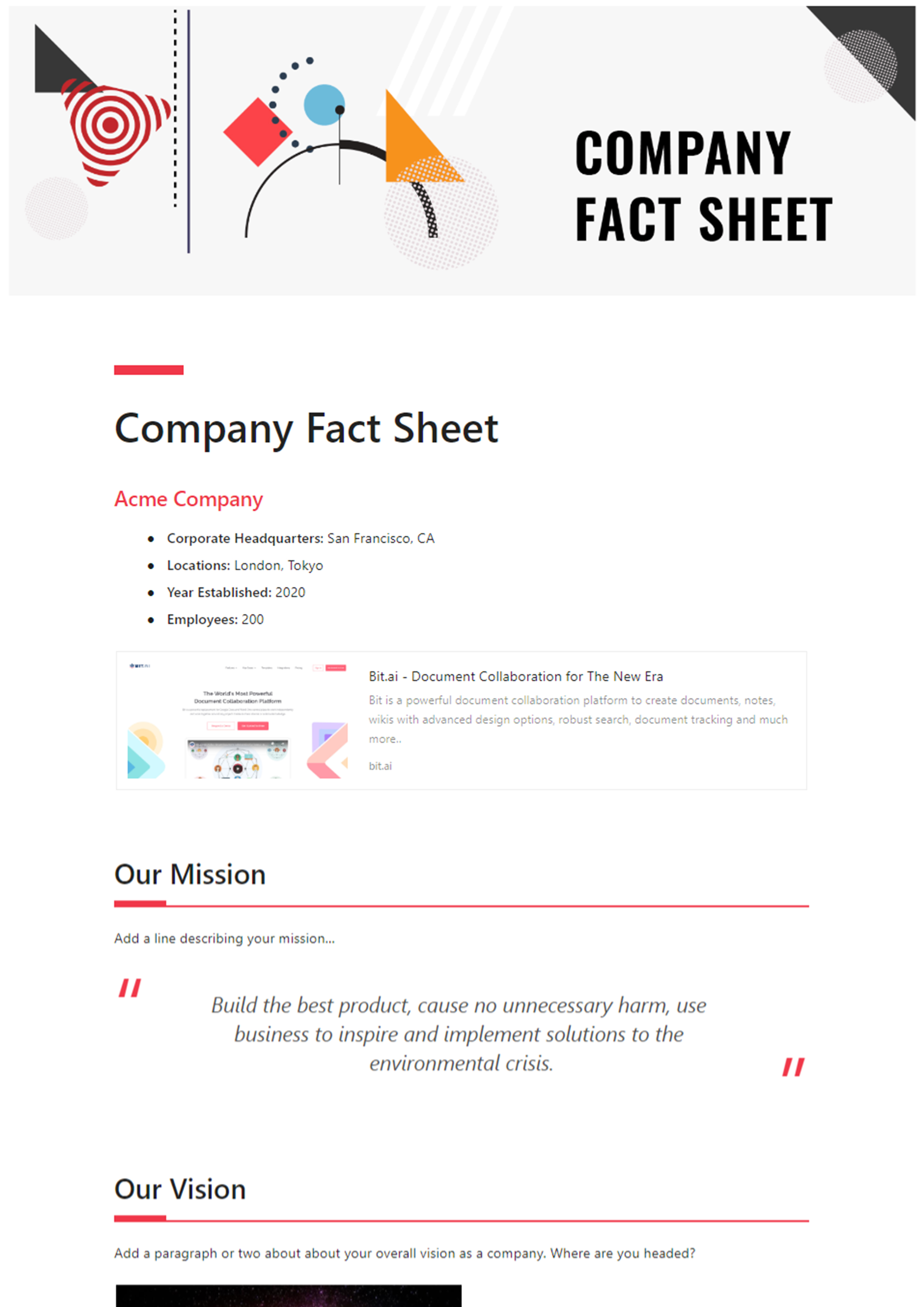 One Pager Template Google Slides