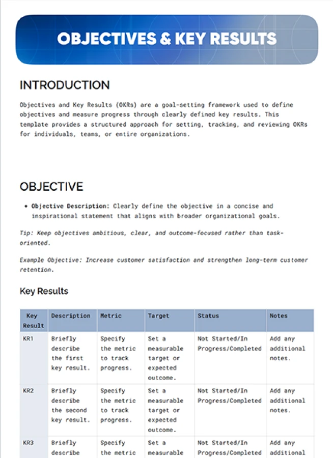 okr template