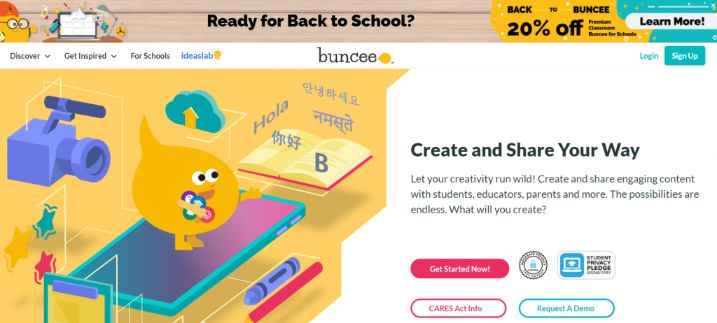 Buncee: Homeschooling app and tool