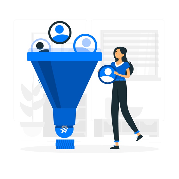 Saas marketing funnel illustration