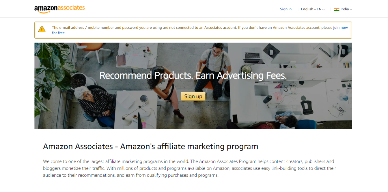 Amazon asssociates affiliate program