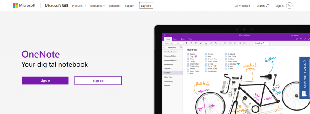 Onenote: Student tool for note-taking